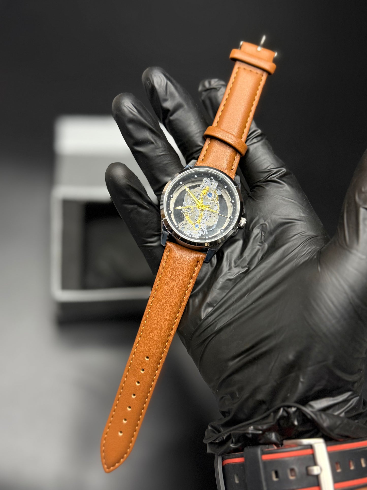 Skeleton Dial Leather Straps | Men Watch | MJ Store