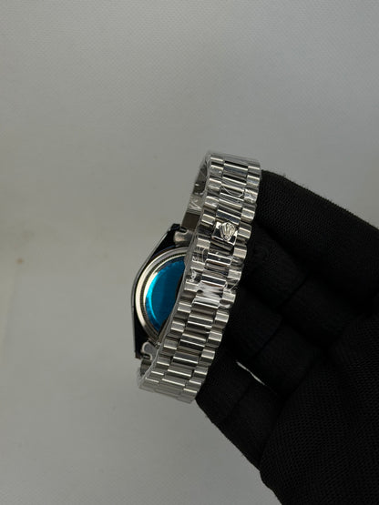 Luxury Diamond Bezel Date Watch – Black Dial Stainless Steel Men’s Watch | Semi Automatic