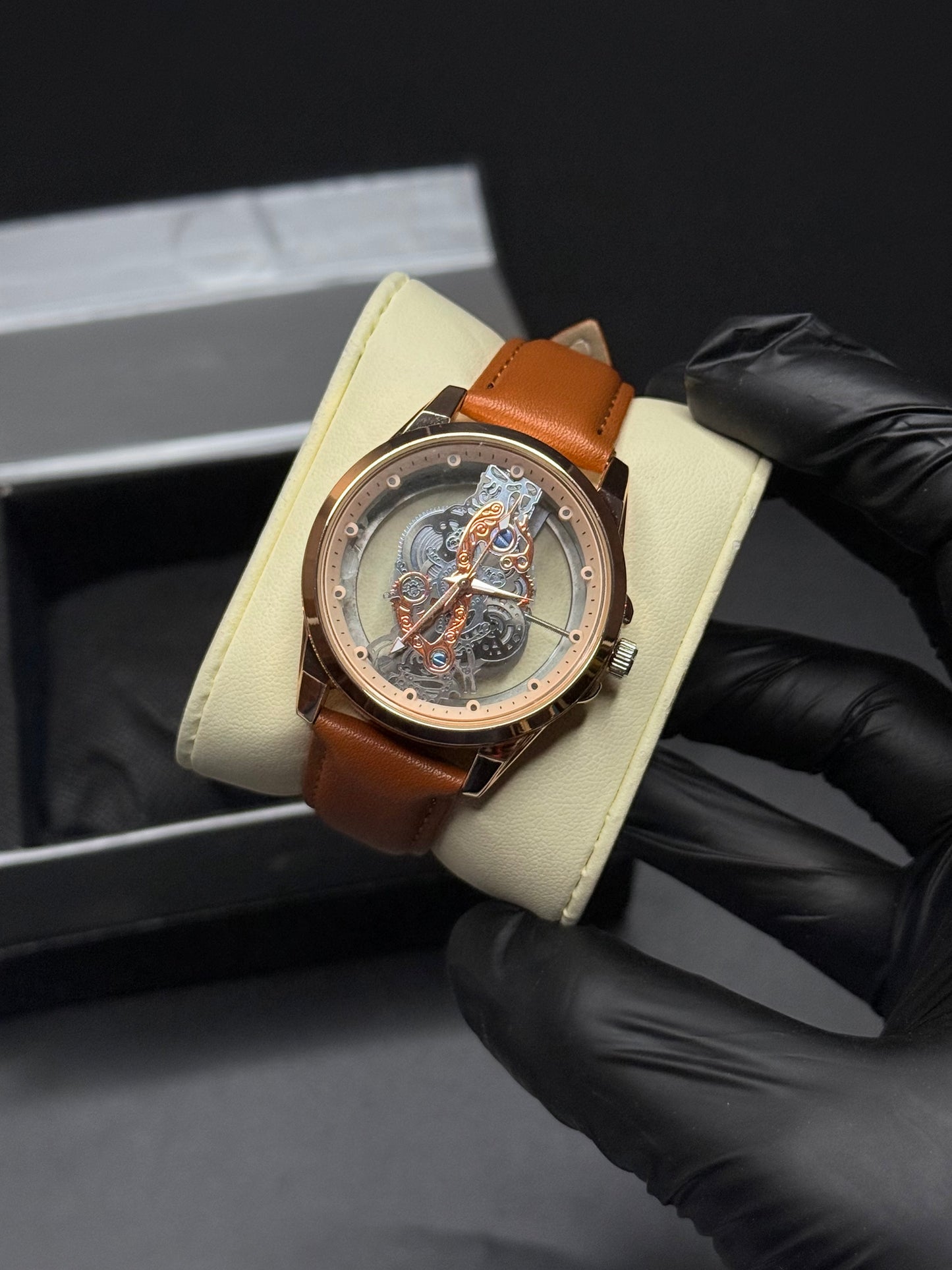 Skeleton Dial Leather Straps | Men Watch | MJ Store