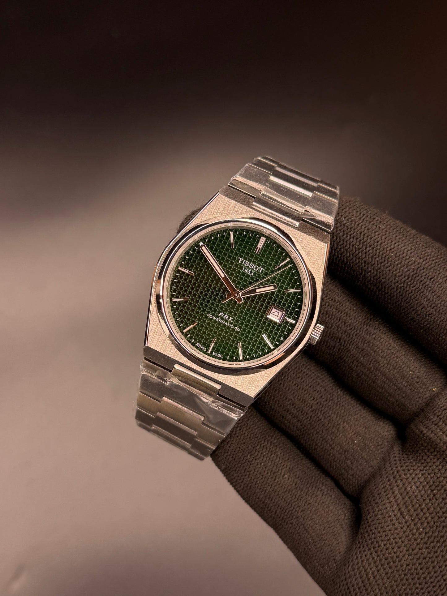 40mm PRX Style Automatic Watch – Green Textured Dial | Integrated Bracelet