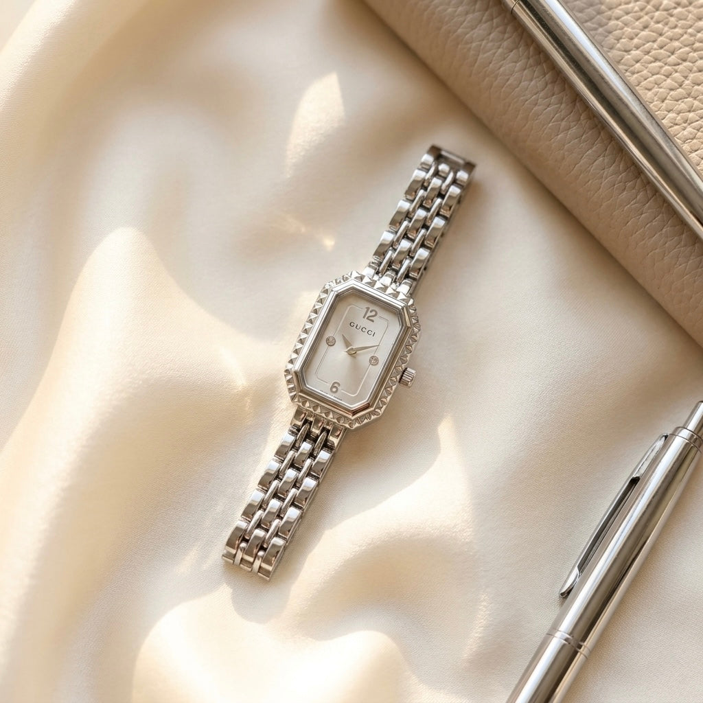 Gucii Stone Diamond cut Dial Ladies Watch | MJ Store