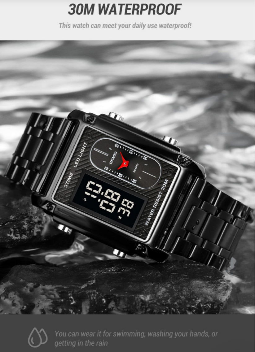 SKM | Dual Time Chain Black | ZNT 028
