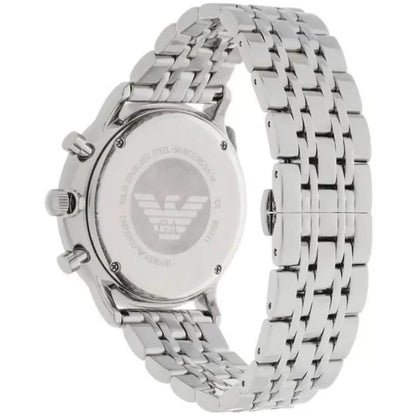 Emporio Armani Men’s Chronograph Quartz Stainless Steel Silver Dial 43mm Watch AR1933